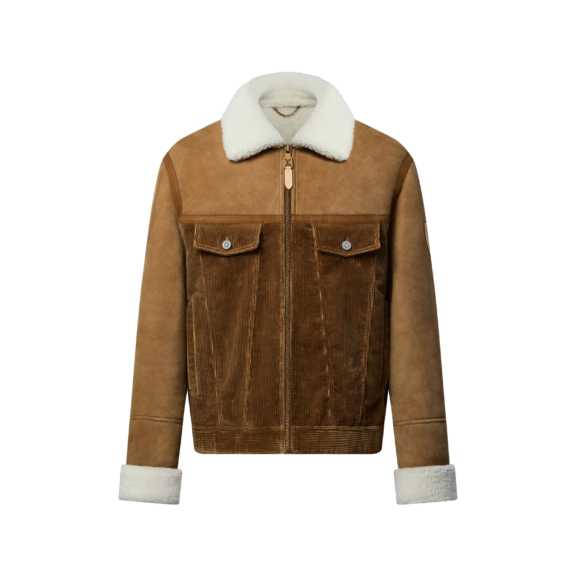 Louis Vuittonルイヴィトン コーデュロイジャケット茶48 Corduroy And Shearling Mix Trucker - New - For Men | LOUIS VUITTON ®
